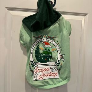 Baby Yoda Christmas L dog hoodie green shirt pet